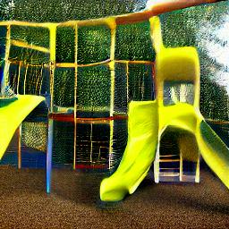 generated: a jungle gym with three kids on it #4